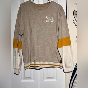 Roots Brown and Yellow Crewneck Sweater vintage